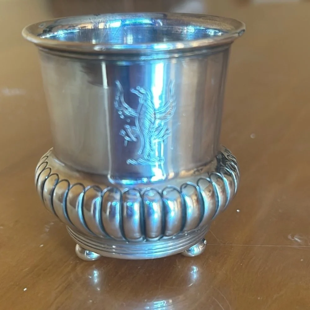 Vintage  Sheffield England Silver Plate Beaker Drinking Cup Container